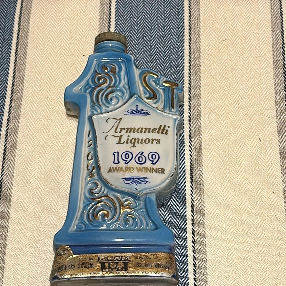 Vintage Rare-1969 "Armanetti Liquors" Jim Beam Whiskey Decanter Bottle
